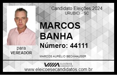 Candidato MARCOS BANHA 2024 - URUBICI - Eleições