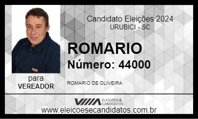 Candidato ROMARIO 2024 - URUBICI - Eleições