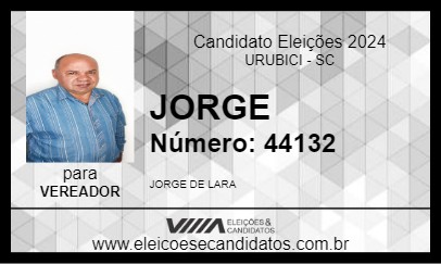 Candidato JORGE DE LARA 2024 - URUBICI - Eleições