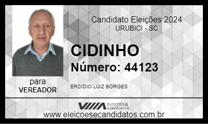 Candidato CIDINHO 2024 - URUBICI - Eleições