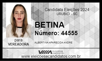 Candidato BETINA 2024 - URUBICI - Eleições