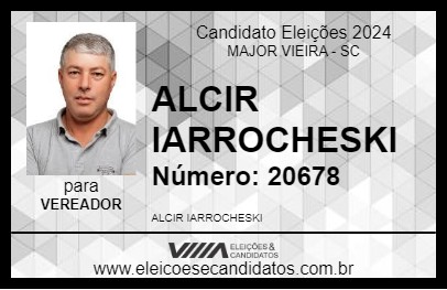 Candidato ALCIR IARROCHESKI 2024 - MAJOR VIEIRA - Eleições