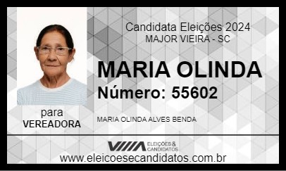 Candidato MARIA OLINDA 2024 - MAJOR VIEIRA - Eleições