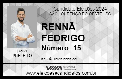 Candidato RENNÃ FEDRIGO 2024 - SÃO LOURENÇO DO OESTE - Eleições