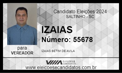 Candidato IZAIAS 2024 - SALTINHO - Eleições