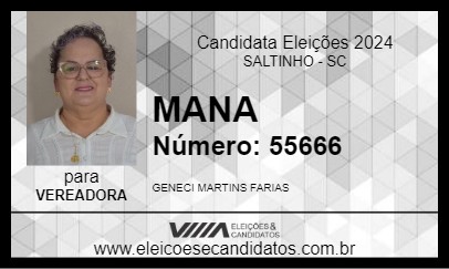 Candidato MANA 2024 - SALTINHO - Eleições