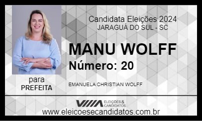 Candidato MANU WOLFF 2024 - JARAGUÁ DO SUL - Eleições