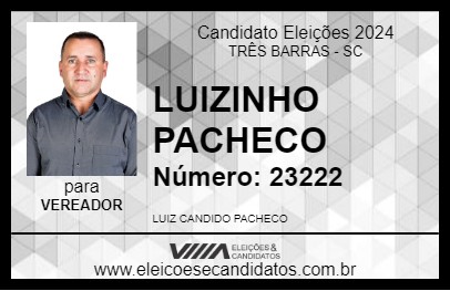 Candidato LUIZINHO PACHECO 2024 - TRÊS BARRAS - Eleições