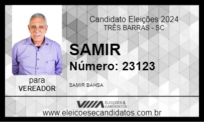 Candidato SAMIR 2024 - TRÊS BARRAS - Eleições