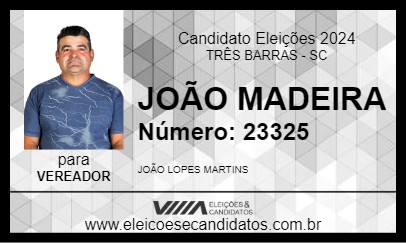 Candidato JOÃO MADEIRA 2024 - TRÊS BARRAS - Eleições