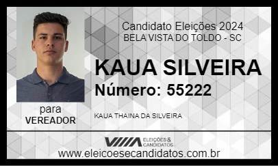 Candidato KAUA SILVEIRA 2024 - BELA VISTA DO TOLDO - Eleições