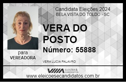 Candidato VERA DO POSTO 2024 - BELA VISTA DO TOLDO - Eleições