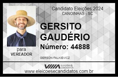 Candidato GERSITO GAUDÉRIO 2024 - CANOINHAS - Eleições