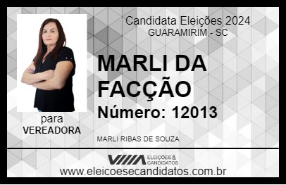 Candidato MARLI RIBAS DE SOUZA 2024 - GUARAMIRIM - Eleições