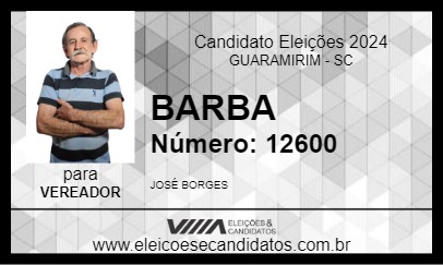 Candidato BARBA 2024 - GUARAMIRIM - Eleições