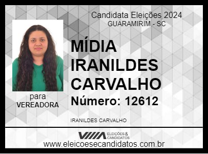 Candidato MÍDIA IRAMILDES DE LIMA DE AND 2024 - GUARAMIRIM - Eleições