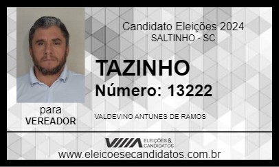 Candidato TAZINHO 2024 - SALTINHO - Eleições