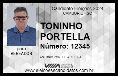 Candidato TONINHO PORTELLA 2024 - CAMBORIÚ - Eleições