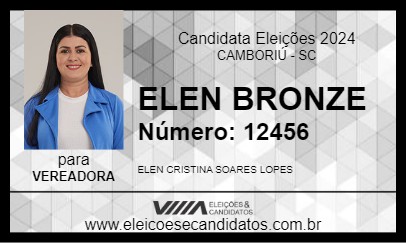 Candidato ELEN BRONZE 2024 - CAMBORIÚ - Eleições