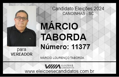 Candidato MÁRCIO TABORDA 2024 - CANOINHAS - Eleições