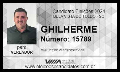 Candidato GUILHERME 2024 - BELA VISTA DO TOLDO - Eleições