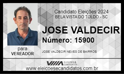 Candidato JOSE VALDECIR 2024 - BELA VISTA DO TOLDO - Eleições