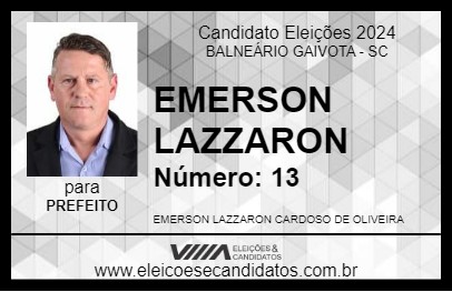 Candidato EMERSON LAZZARON 2024 - BALNEÁRIO GAIVOTA - Eleições