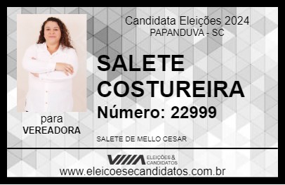 Candidato SALETE COSTUREIRA 2024 - PAPANDUVA - Eleições