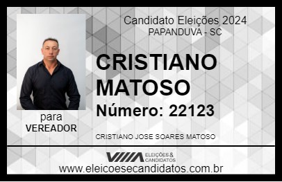 Candidato CRISTIANO MATOSO 2024 - PAPANDUVA - Eleições