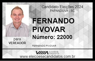 Candidato FERNANDO PIVOVAR 2024 - PAPANDUVA - Eleições