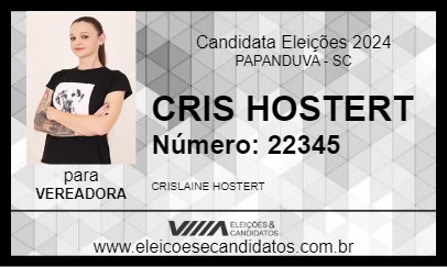 Candidato CRIS HOSTERT 2024 - PAPANDUVA - Eleições