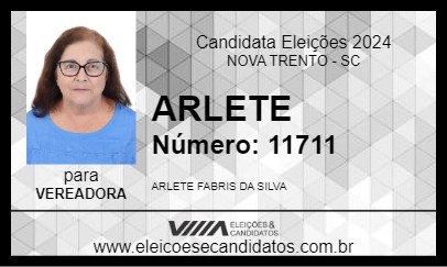 Candidato ARLETE 2024 - NOVA TRENTO - Eleições