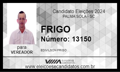 Candidato FRIGO 2024 - PALMA SOLA - Eleições