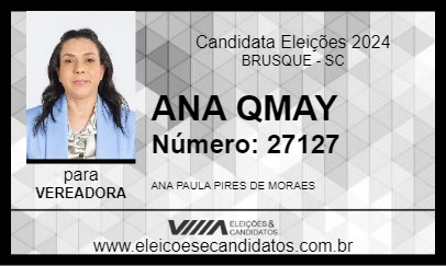 Candidato ANA QMAY 2024 - BRUSQUE - Eleições