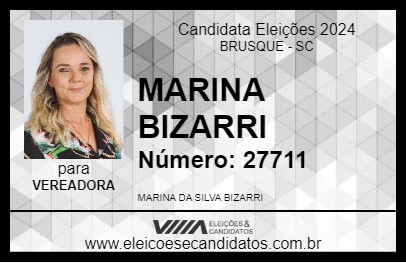 Candidato MARINA BIZARRI 2024 - BRUSQUE - Eleições