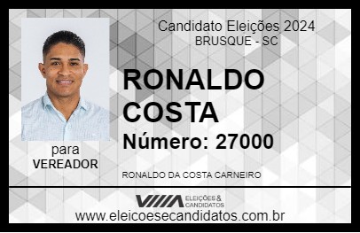 Candidato RONALDO COSTA 2024 - BRUSQUE - Eleições