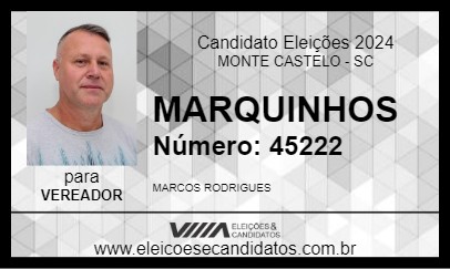 Candidato MARQUINHOS 2024 - MONTE CASTELO - Eleições