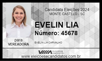 Candidato EVELIN LIA 2024 - MONTE CASTELO - Eleições