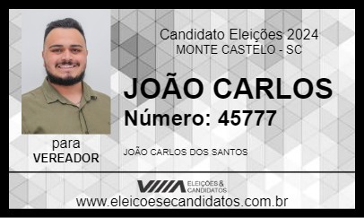 Candidato JOÃO CARLOS 2024 - MONTE CASTELO - Eleições