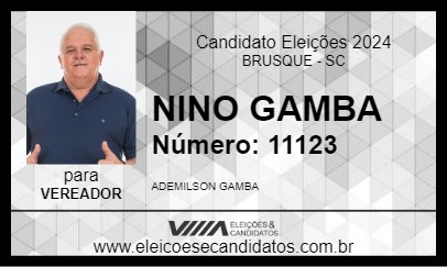 Candidato NINO GAMBA 2024 - BRUSQUE - Eleições