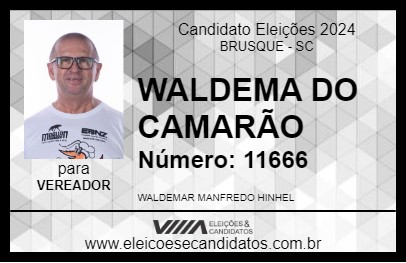 Candidato WALDEMA DO CAMARÃO 2024 - BRUSQUE - Eleições