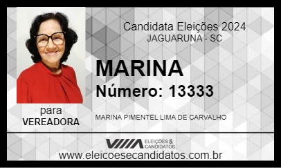 Candidato MARINA PIMENTEL 2024 - JAGUARUNA - Eleições