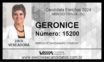 Candidato GERONICE 2024 - ARROIO TRINTA - Eleições