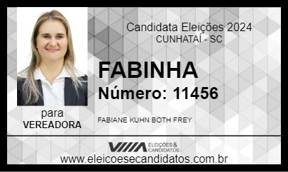 Candidato FABINHA 2024 - CUNHATAÍ - Eleições