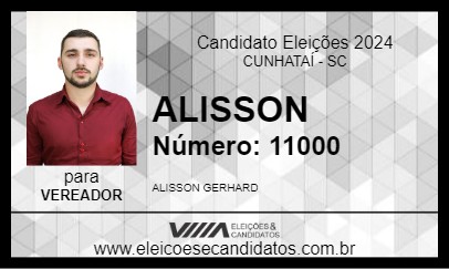 Candidato ALISSON 2024 - CUNHATAÍ - Eleições