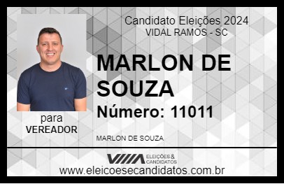 Candidato MARLON DE SOUZA 2024 - VIDAL RAMOS - Eleições