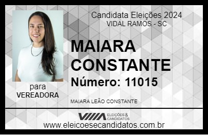 Candidato MAIARA CONSTANTE 2024 - VIDAL RAMOS - Eleições