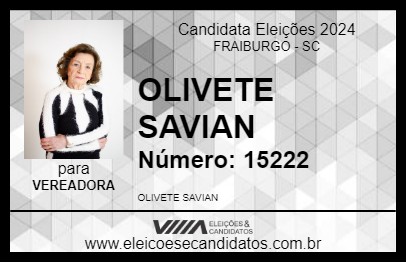 Candidato OLIVETE SAVIAN 2024 - FRAIBURGO - Eleições