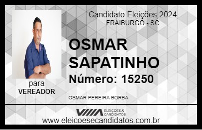 Candidato OSMAR SAPATINHO 2024 - FRAIBURGO - Eleições