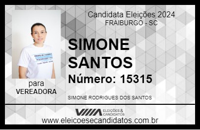 Candidato SIMONE SANTOS 2024 - FRAIBURGO - Eleições